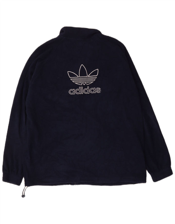 ADIDAS Herren Graphic Fleece Jacke UK 42 XL Marineblau Polyester