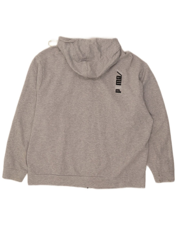 Puma Herren-Kapuzenpullover mit Reißverschluss, XL, graue Baumwolle