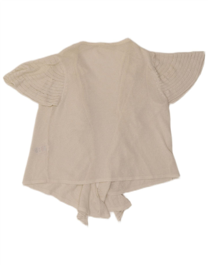 Marks & Spencer Damen-Cardigan mit Rüschen vorne, offen, Gr. 16, Weiß