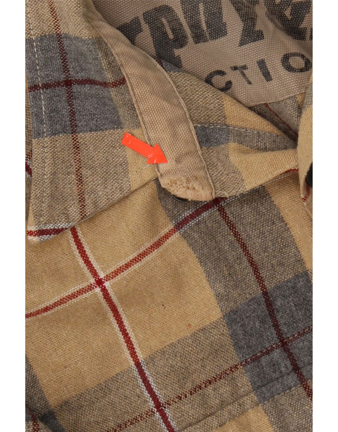 Murphy & Nye Herren-Flanellhemd, klein, beige, kariertes Acryl