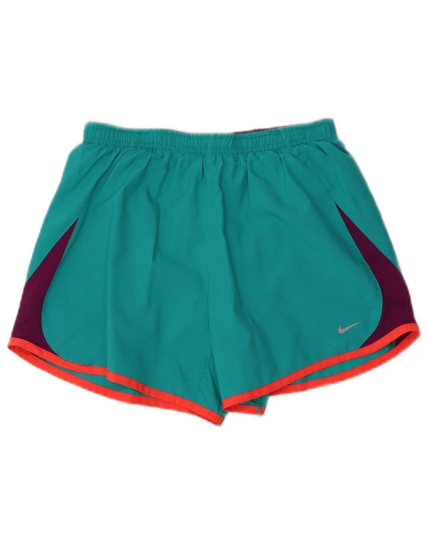 Nike Damen Sportshorts UK 18 XL Grünes Colourblock-Polyester