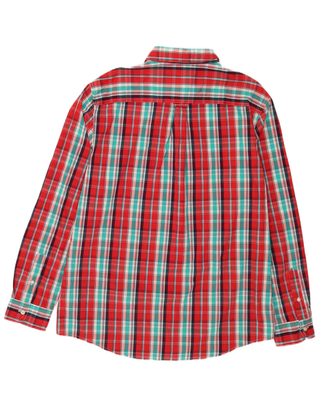 Chaps Herren-Stretch-Hemd mit normaler Passform, XL, rot, kariert, Baumwolle