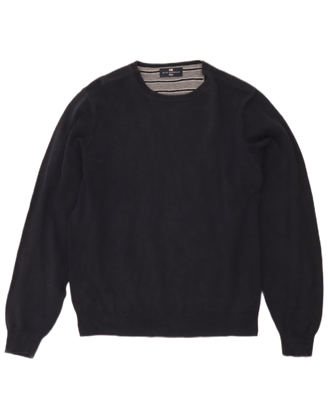 Marks & Spencer Herren Blauer Harbor-Pullover mit Rundhalsausschnitt Mittelmarineblau