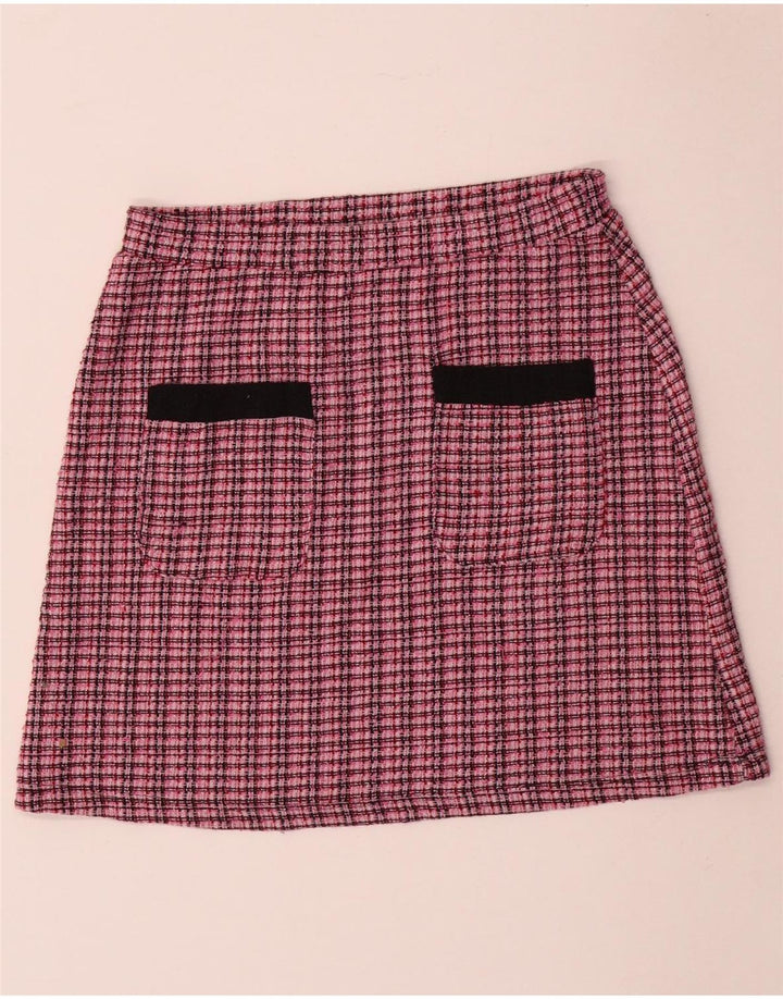 ZARA Damen Trafaluc Minirock Small W26 Rosa kariert