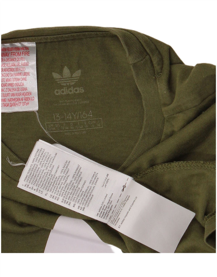 Adidas T-Shirt mit Grafik für Jungen, 13–14 Jahre, Khaki, Baumwolle