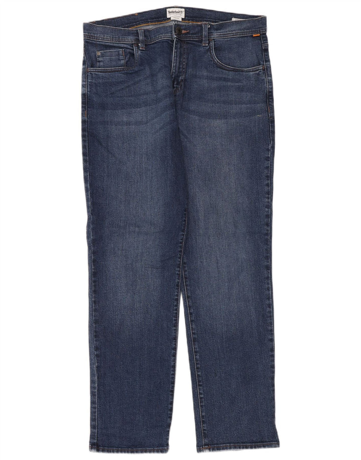 TIMBERLAND Herren Straight Jeans W34 L32 Blaue Baumwolle