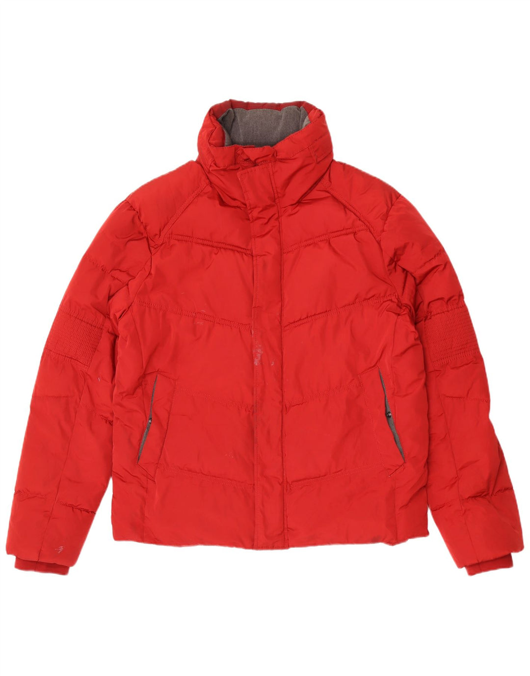 Zara Herren-Jacke mit Kapuze, gepolstert, UK 44 2XL, rotes Polyester