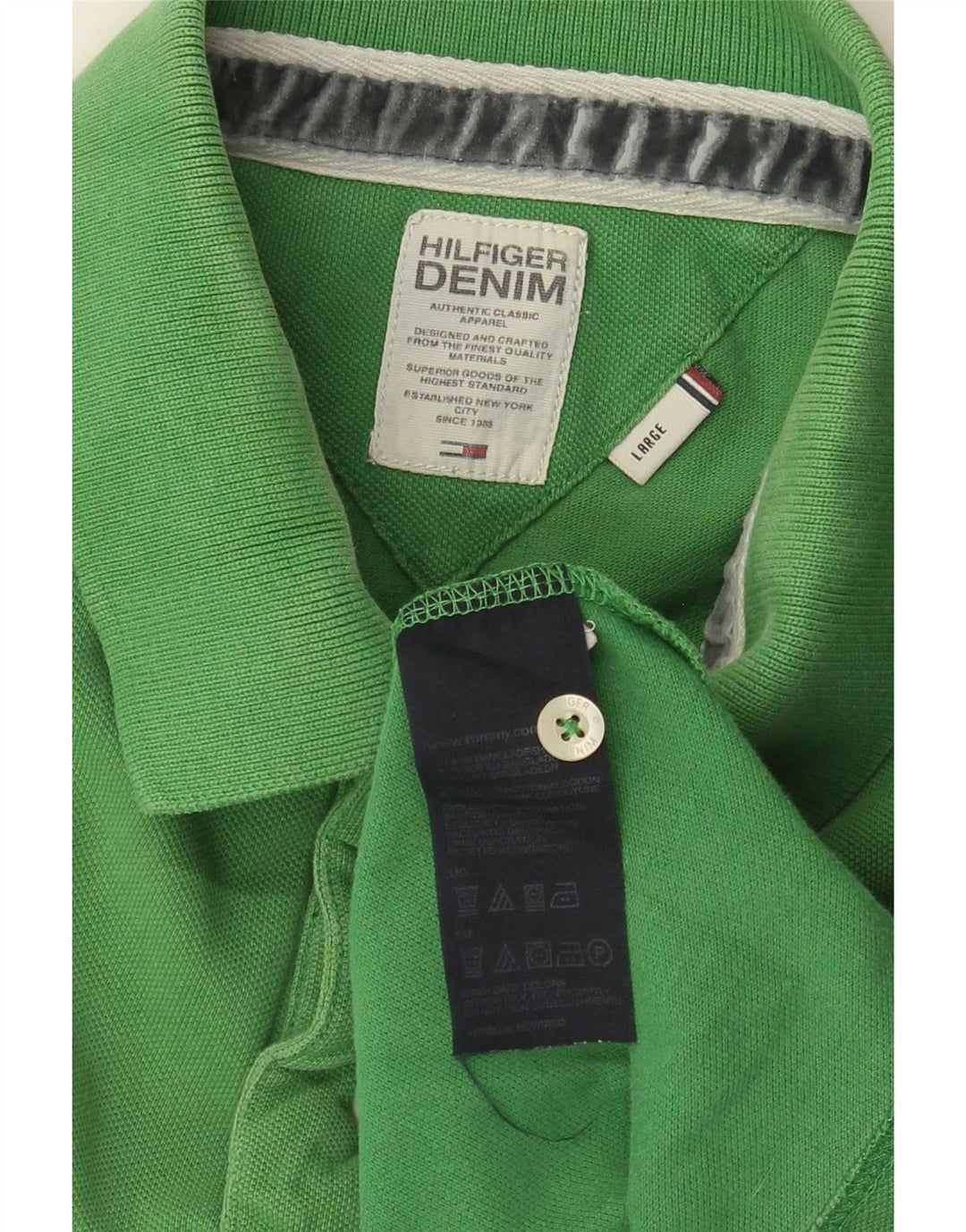 Tommy Hilfiger Herren-Poloshirt, große grüne Baumwolle