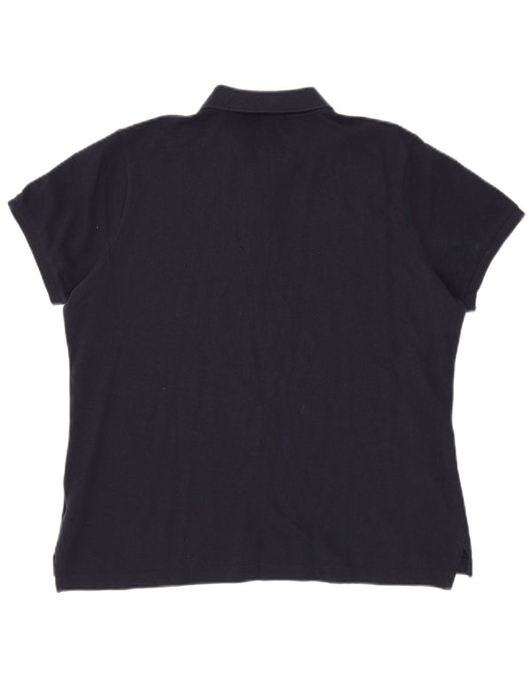 RALPH LAUREN Damen Skinny Poloshirt UK 18 XL Marineblau Baumwolle