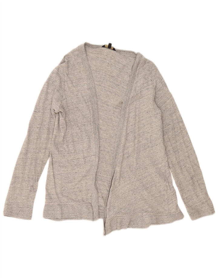 Massimo Dutti Offener Damen-Cardigan-Pullover UK 10 Small Grau gefleckte Baumwolle