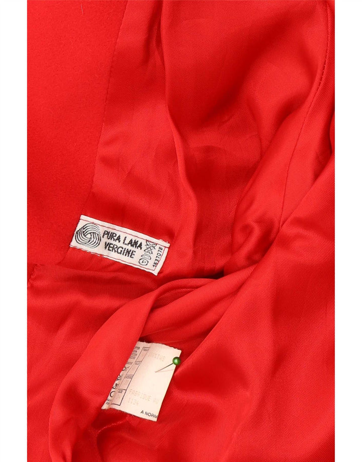 Vintage Damen Übergroßer Mantel IT 44 Mittelrote Wolle