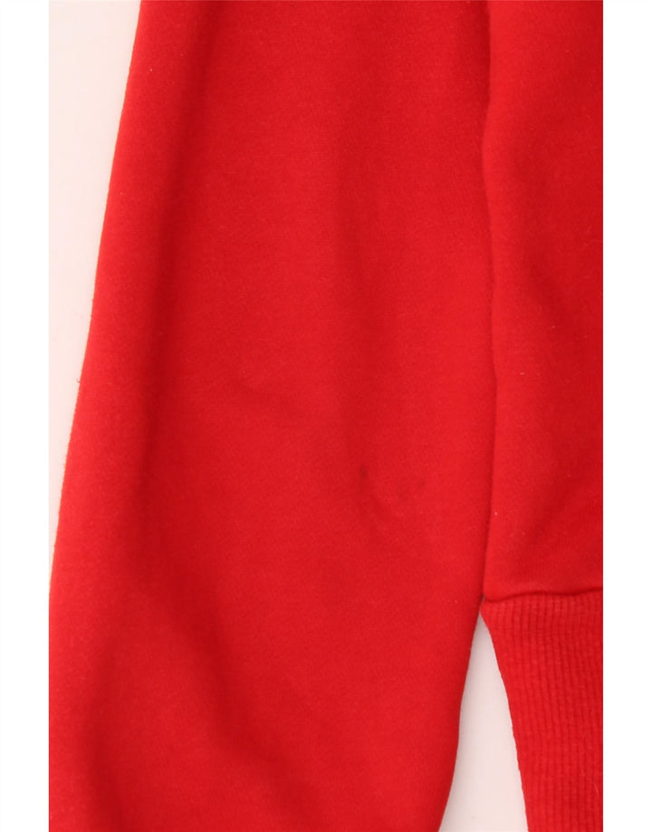 ADIDAS Womens Graphic Hoodie Jumper EU 38 Medium Red Cotton Vintage Adidas and Second-Hand Adidas from Messina Hembry 