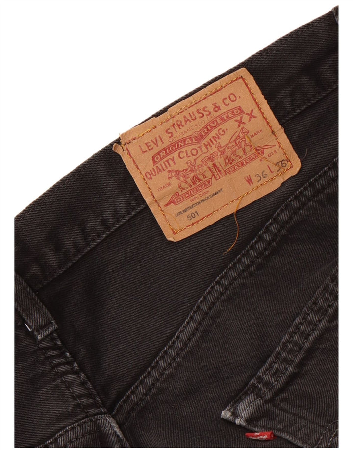 Levi's Herren 501 Distressed Straight Jeans W36 L26 Schwarz