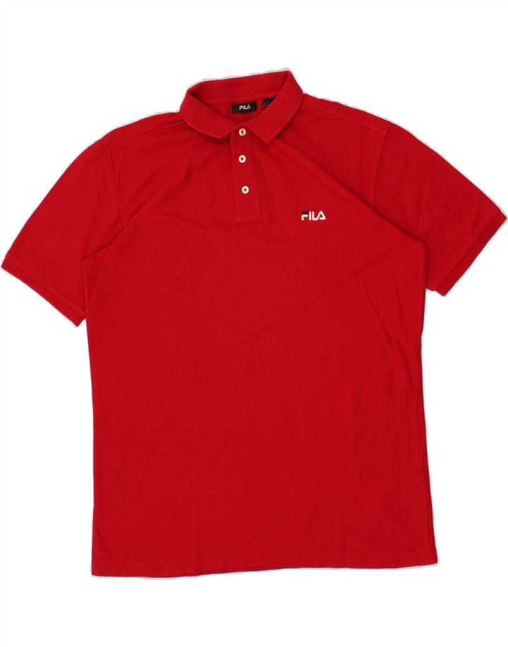 FILA Mens Polo Shirt Large Red Cotton Vintage Fila and Second-Hand Fila from Messina Hembry 