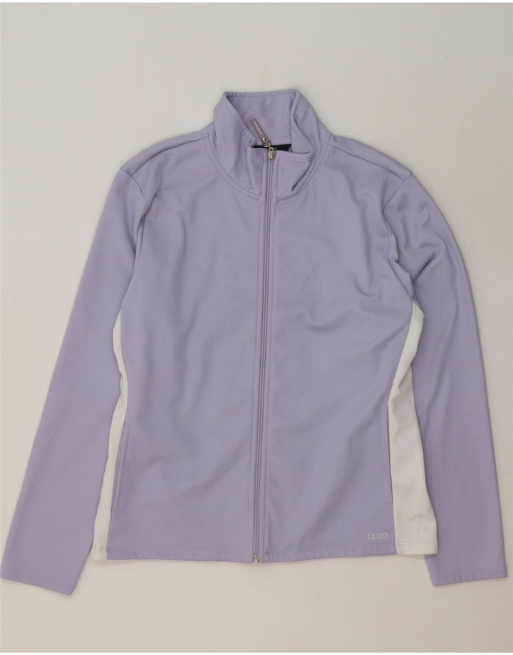IZOD Womens Tracksuit Top Jacket UK 14 Medium Purple Colourblock Polyester Vintage Izod and Second-Hand Izod from Messina Hembry 