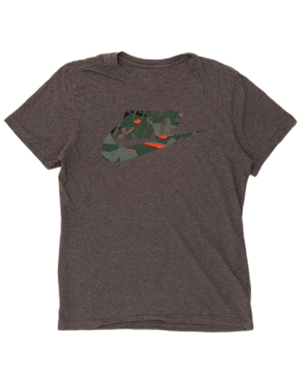Nike Herren Dri Fit Graphic T-Shirt Top Small Grau Baumwolle