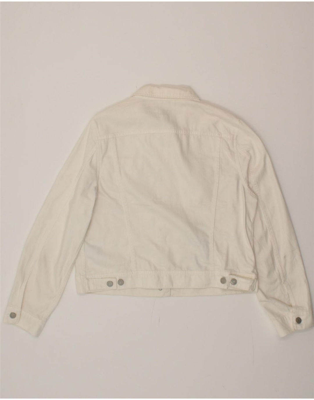 J. CREW Womens Denim Jacket UK 16 Large White Cotton Vintage J. Crew and Second-Hand J. Crew from Messina Hembry 