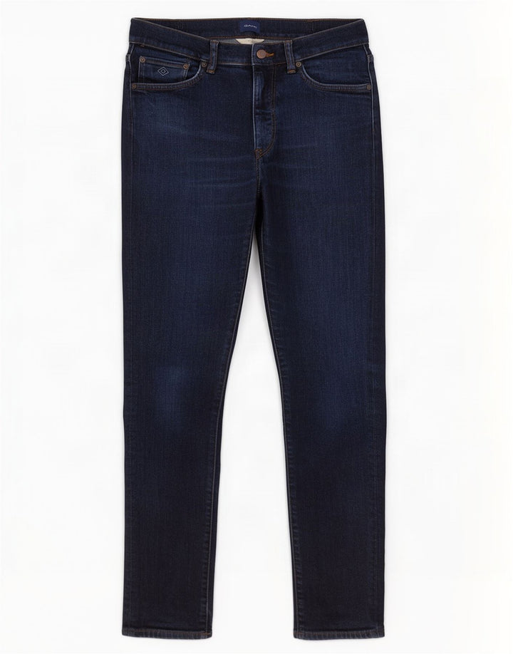 Gant Herren Slim Jeans W32 L32 Marineblaue Baumwolle
