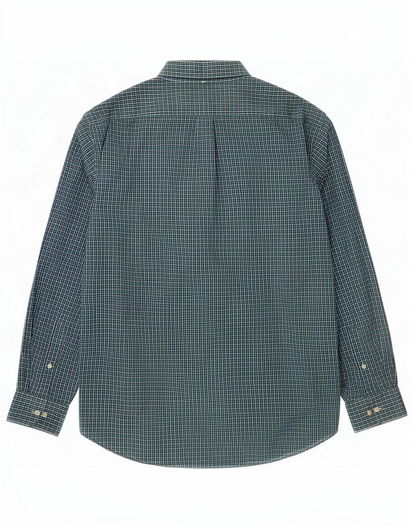 Chaps Herren-Hemd mit klassischer Passform, Größe 17 1/2 XL, grüne Gingham-Baumwolle