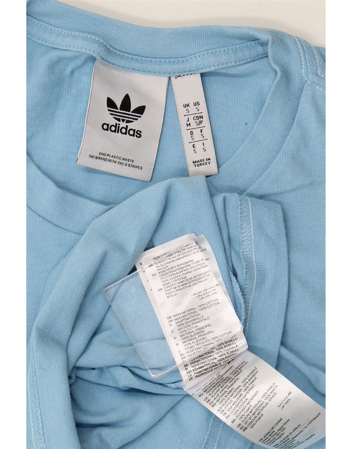 ADIDAS Herren Grafik T-Shirt Top Small Blau Baumwolle