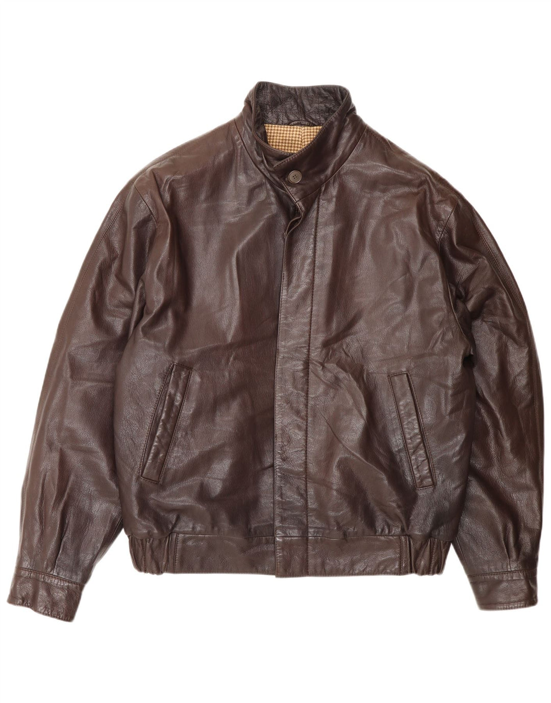 Vintage Herren Bomber Lederjacke IT 50 Großes braunes Leder