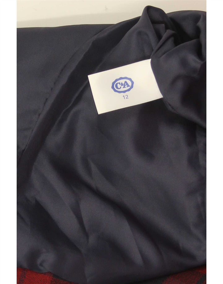C & A 4-Knopf-Blazer für Mädchen, 11–12 Jahre, rot kariert, Polyester