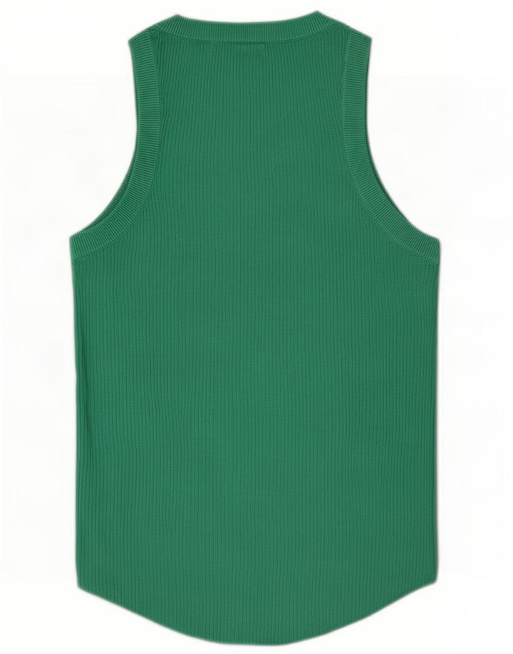Zara Damen Weste Top UK 12 Mittelgrüne Viskose