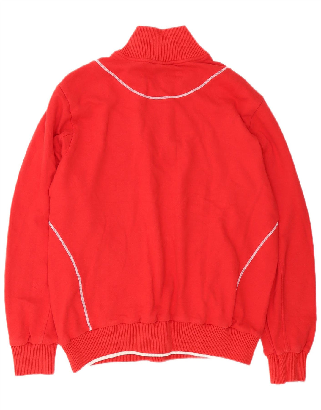 Diadora Herren-Sweatshirt mit grafischem Reißverschluss am Hals, Größe S, rot, Baumwolle