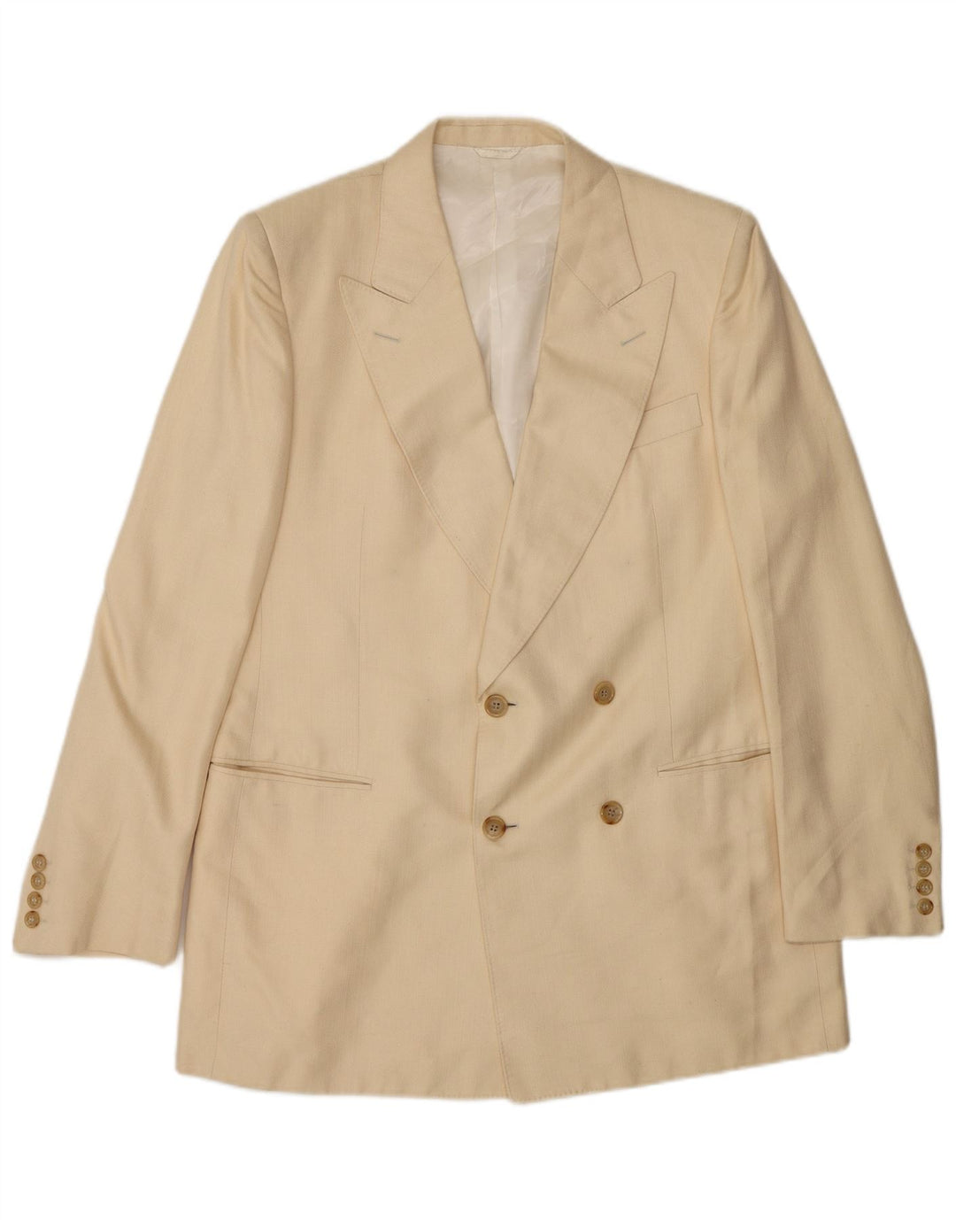 Vintage Herren 2-teiliger Anzug Groß W34 L30 Beige Seide
