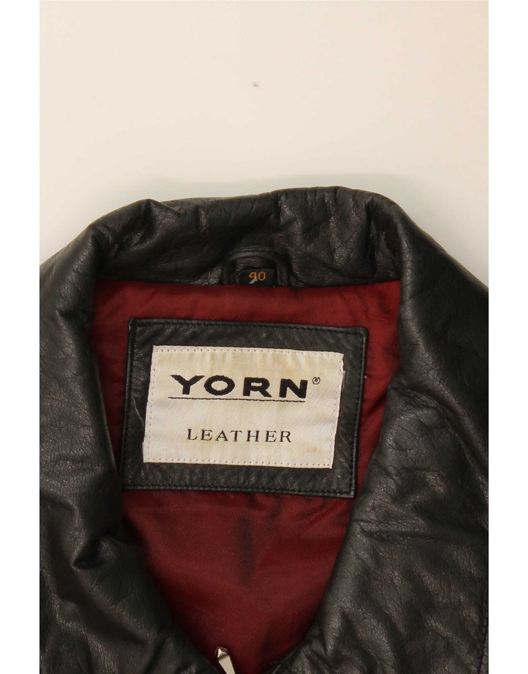 Übergroße Damen-Lederjacke von Yorn, EU 40, mittelschwarzes Leder