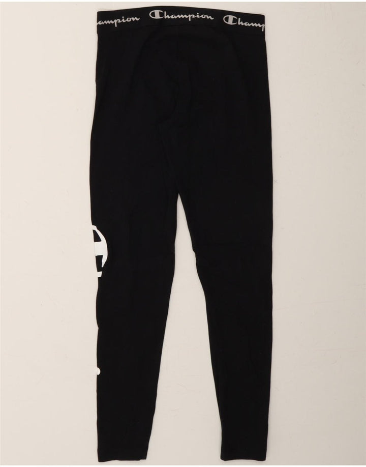 CHAMPION Womens Graphic Leggings UK 8 Small  Black Cotton Vintage Champion and Second-Hand Champion from Messina Hembry 