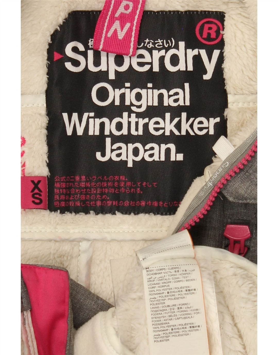 SUPERDRY Damen The Windtrekker Graphic Windjacke UK 6 XS Grau