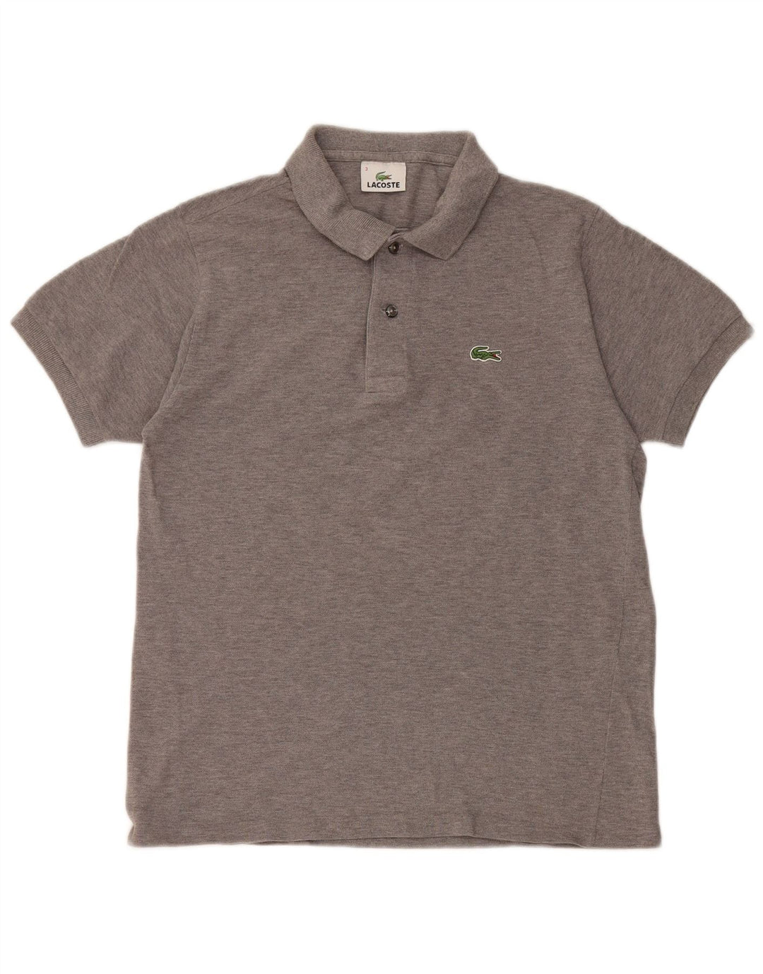 Lacoste Herren-Poloshirt, Größe 3, klein, graue Baumwolle