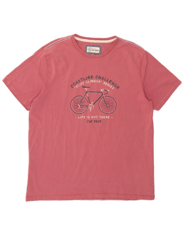 Fat Face Herren-T-Shirt mit Grafik, Größe L, aus roter Baumwolle