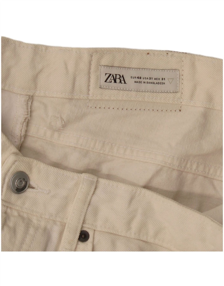 Zara Herren Straight Jeans EU 40 Medium W31 L32 Off White
