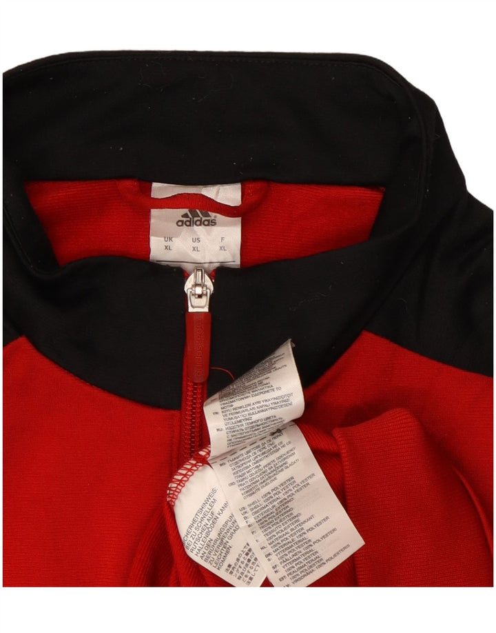 Adidas Herren Trainingsanzug Top Jacke XL Rot Colourblock Polyester