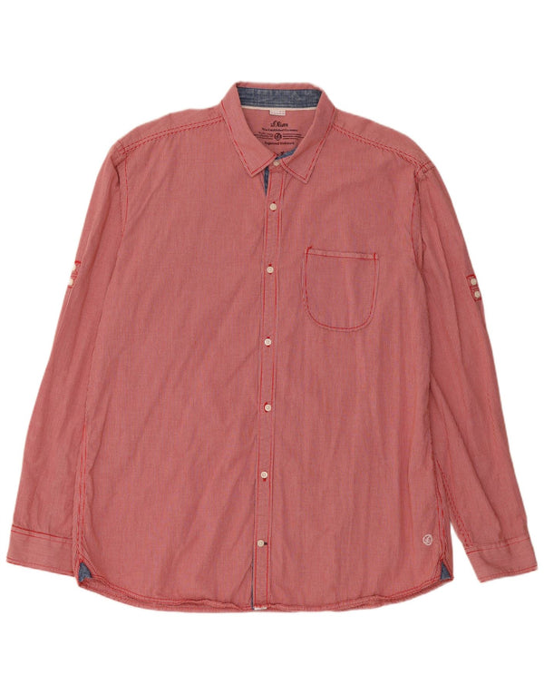 S.Oliver Herren Slim Fit Hemd 2XL Rot Gingham Baumwolle