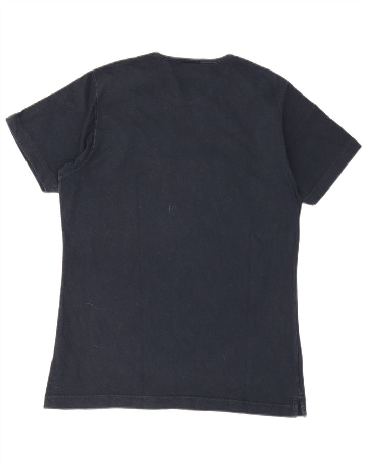 Champion Damen Grafik-T-Shirt-Oberteil UK 12 Medium Marineblau