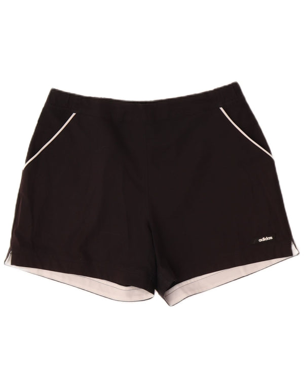 Adidas Damen Sportshorts UK 14 Medium Schwarz Polyester Sport