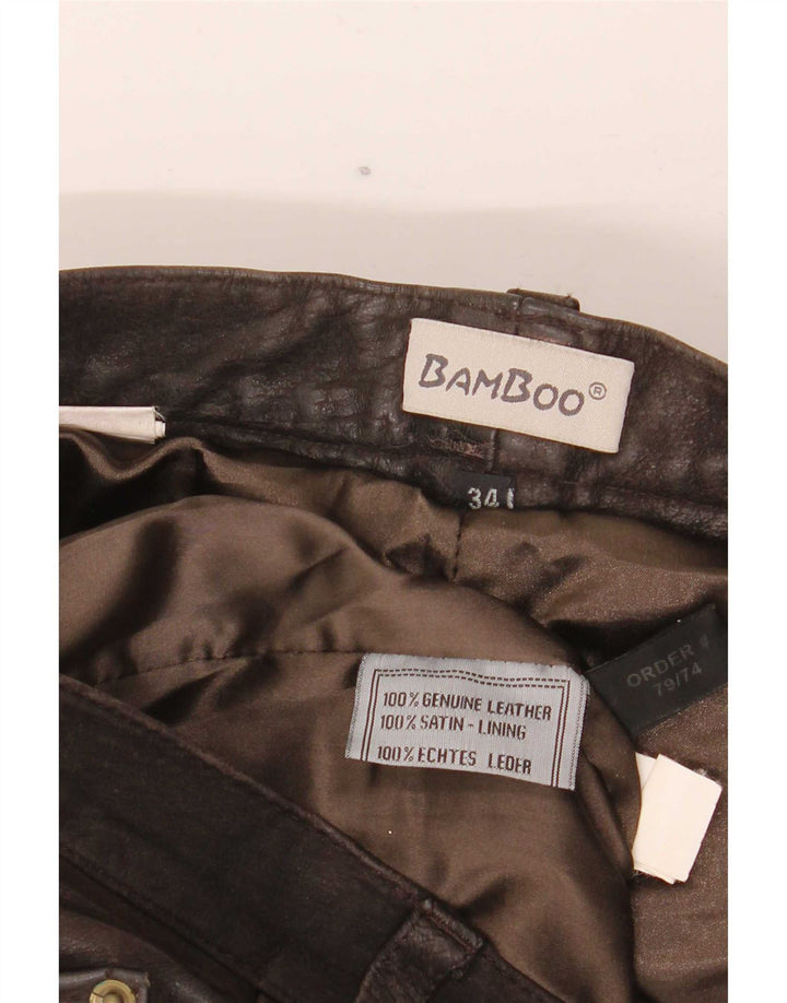 Vintage Herren gerade Lederhose W34 L32 Braun