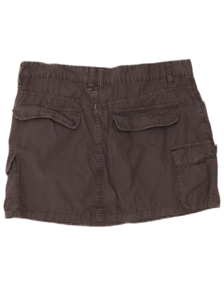 Zara Damen Mini-Cargo-Rock, Größe L, W30, Grau, Baumwolle