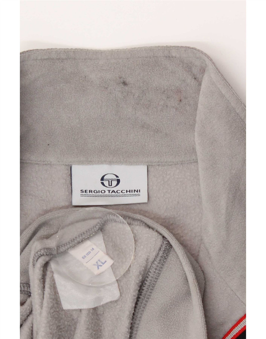 Sergio Tacchini Herren Fleecejacke UK 42 XL Grau Nadelstreifen