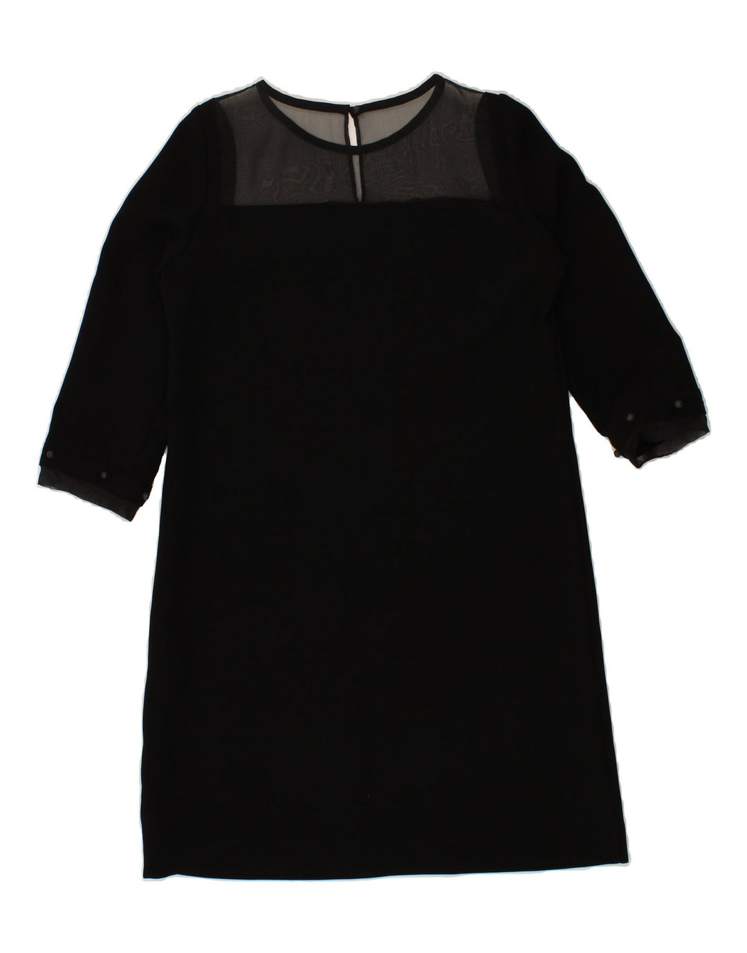 MAX & CO. Womens 3/4 Sleeve Shift Dress UK 12 Medium Black Polyester Vintage Max & Co. and Second-Hand Max & Co. from Messina Hembry 