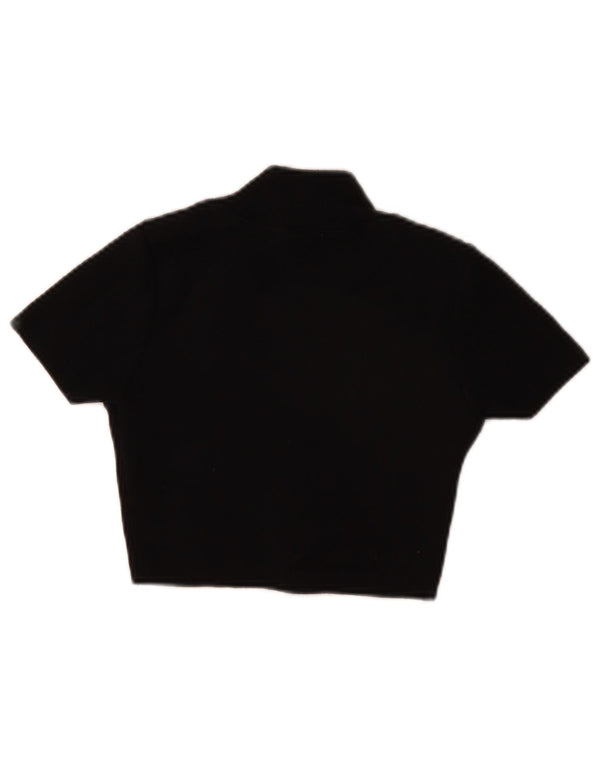 Zara Damen Crop Bluse Top UK 8 Small Schwarz Polyester
