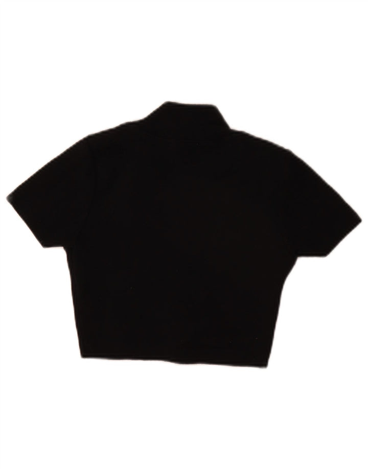 Zara Damen Crop Bluse Top UK 8 Small Schwarz Polyester