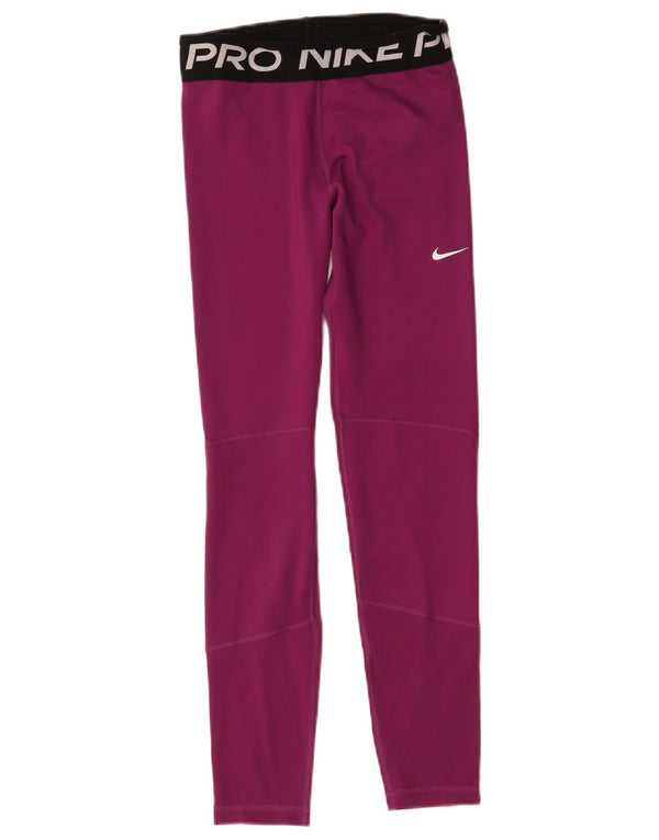 Nike Dri Fit Grafik-Leggings für Mädchen, 12–13 Jahre, Größe L, Lila, Farbblock