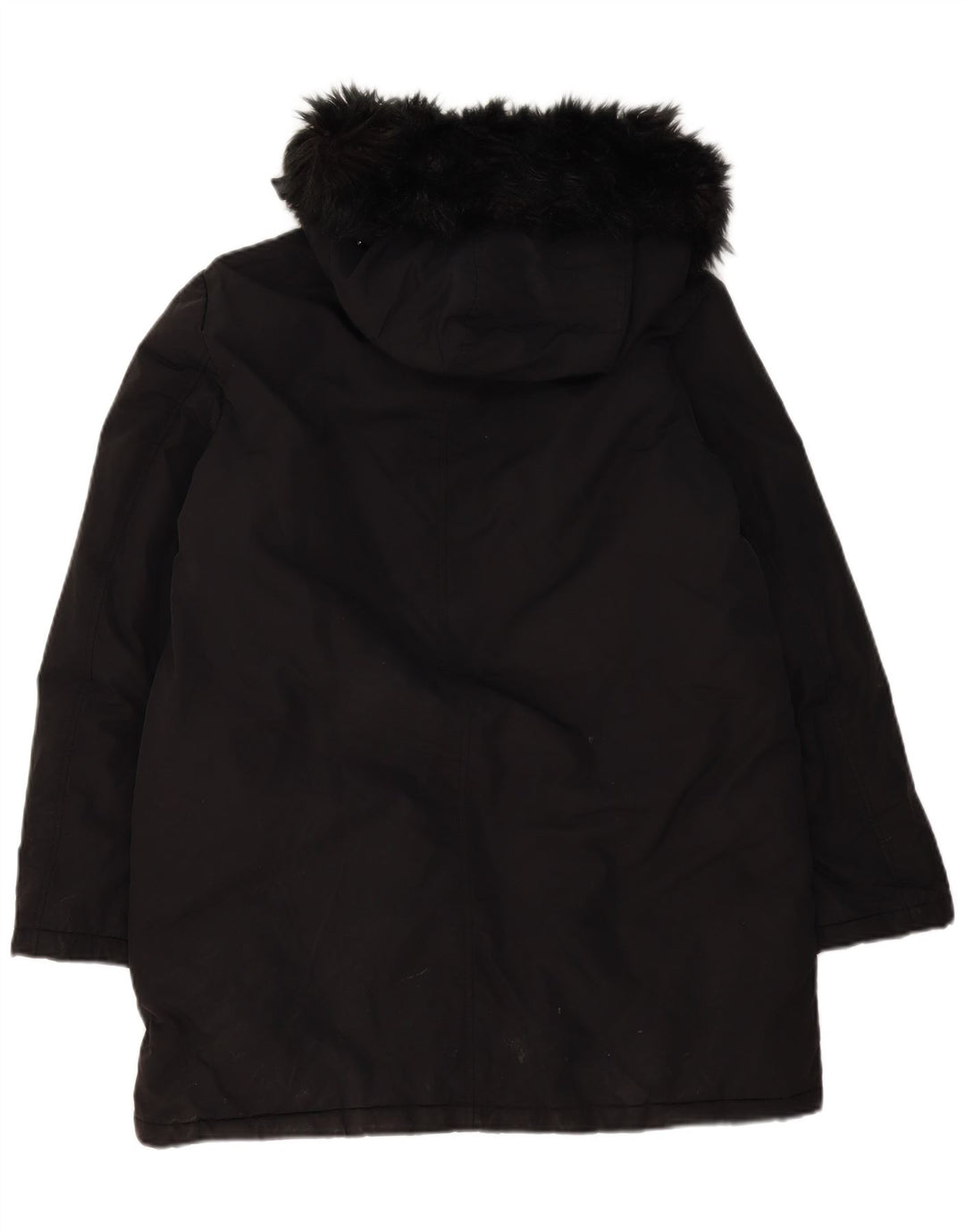 Übergroße Parka-Jacke mit Kapuze von Zara für Damen, Gr. 40, Größe L, Schwarz, Polyester