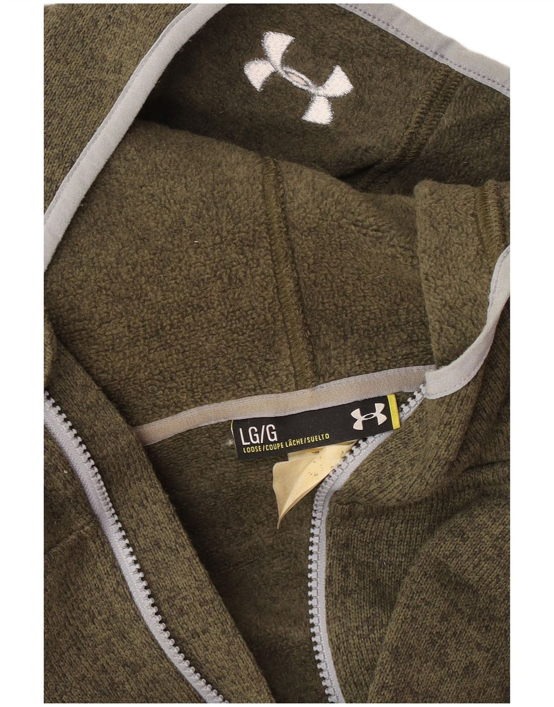 Under Armour Herren-Kapuzenpullover mit Reißverschluss, groß, grün meliert