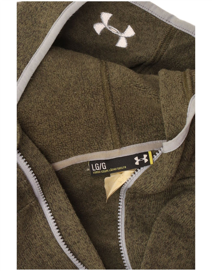 Under Armour Herren-Kapuzenpullover mit Reißverschluss, groß, grün meliert
