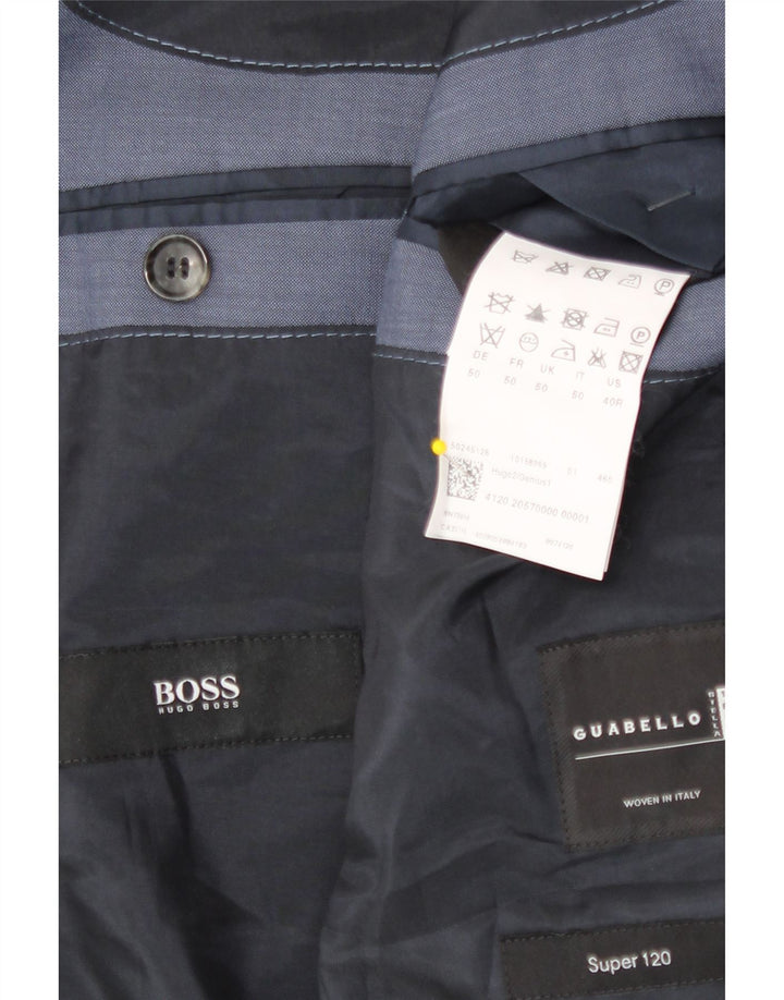 Hugo Boss Herren-Blazer mit 2 Knöpfen, EU 50, große blaue Schurwolle